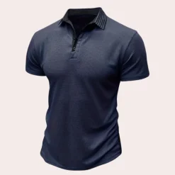 Shirts Heren*Casual heren shirt met korte mouwen voor de zomer Marineblauw