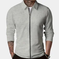 Jassen Heren*Casual herenjack met rits voor de zomer Grijs