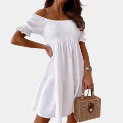 Jurken & Jumpsuits Dames*Casual off shoulder zomerjurk voor dames