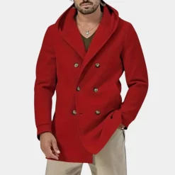 Jassen Heren*Casual trenchcoat voor heren met capuchon