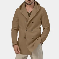 Jassen Heren*Casual trenchcoat voor heren met capuchon