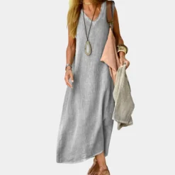 Jurken & Jumpsuits Dames*Casual v-hals dames maxi zomerjurk