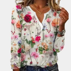 Blazers & Blouses Dames*Casual zomerse gebloemde damesblouse