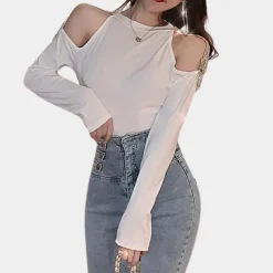 Topjes & Shirts Dames*CELINA - Luxe Zomers Schouderoverhemd voor Dames