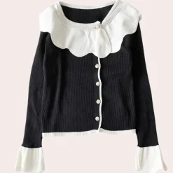 Truien & Vesten Dames*CHARNITA - Luxe Zomerse Trui voor Dames Zwart