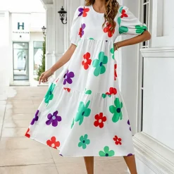 Jurken & Jumpsuits Dames*CHOLE - Comfortabele casual midi-jurk voor de zomer