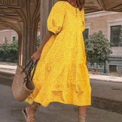 Jurken & Jumpsuits Dames*CHOLE - Comfortabele casual midi-jurk voor de zomer