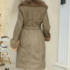 Jassen Dames*CHRISTINE - Comfortabele Plush Mantel voor Dames Bruin