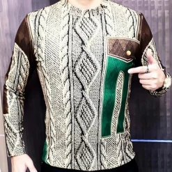 Shirts Heren*CINWELL - Modern Zomer Overhemd voor Heren Bruin