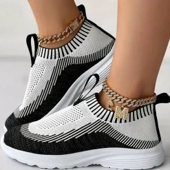 Damesschoenen*CLAIRE - Dames gebreide casual zomersneakers