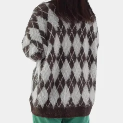 Truien & Vesten Dames*CLARIMONE - Elegant Geruit Damesvest voor de Zomer Bruin