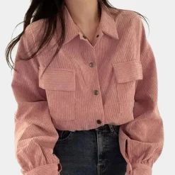 Jassen Dames*Cleena - Corduroy zomerjas voor dames - Perfect voor Lente en Zomer