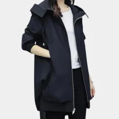 Jassen Dames*CLEMENTINE - Stijlvolle Lange Jas voor Vrouwen