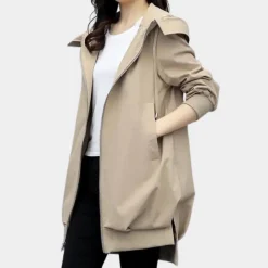 Jassen Dames*CLEMENTINE - Stijlvolle Lange Jas voor Vrouwen