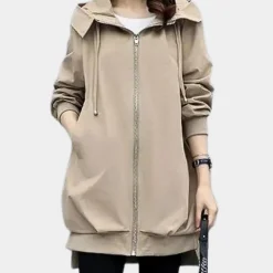 Jassen Dames*CLEMENTINE - Stijlvolle Lange Jas voor Vrouwen