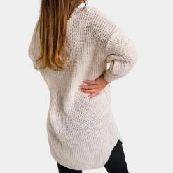 Truien & Vesten Dames*Comfortabele gebreide damestrui voor de zomer Beige