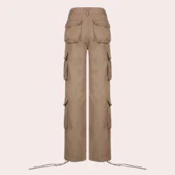 Broeken & Rokken Dames*Concetta - Zomerse klassieke cargo broek voor dames Khaki