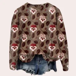 Truien & Vesten Dames*Cora - Luchtige Damestrui met Bloemborduurwerk voor de Zomer