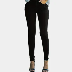 Broeken & Rokken Dames*Dagnija - Skinny casual jeans voor dames - Zomerse stijl Zwart