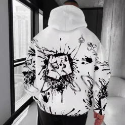 Truien & Vesten Heren*DALE - Lichte Bedrukte Hoodie voor Heren - Zomereditie Wit