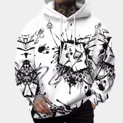 Truien & Vesten Heren*DALE - Lichte Bedrukte Hoodie voor Heren - Zomereditie Wit