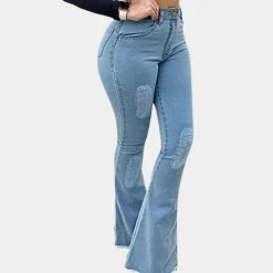 Broeken & Rokken Dames*Dames trendy uitlopende zomerbroek