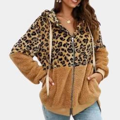 Jassen Dames*Damescapuchon met luipaardprint - Zomerse Stijl