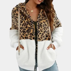 Jassen Dames*Damescapuchon met luipaardprint - Zomerse Stijl