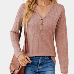 Topjes & Shirts Dames*Damesshirt met lange mouwen - Luchtige Zomereditie