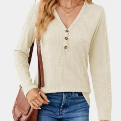 Topjes & Shirts Dames*Damesshirt met lange mouwen - Luchtige Zomereditie