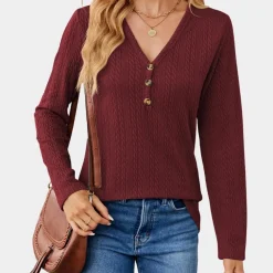 Topjes & Shirts Dames*Damesshirt met lange mouwen - Luchtige Zomereditie