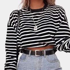 Topjes & Shirts Dames*Damestop met lange mouwen - Zomerse Stijl