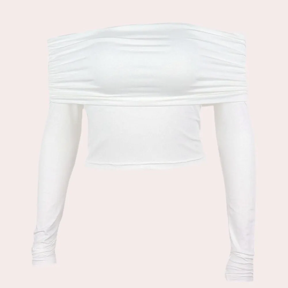 Topjes & Shirts Dames*Damestop met lange mouwen en off-shoulder voor de zomer