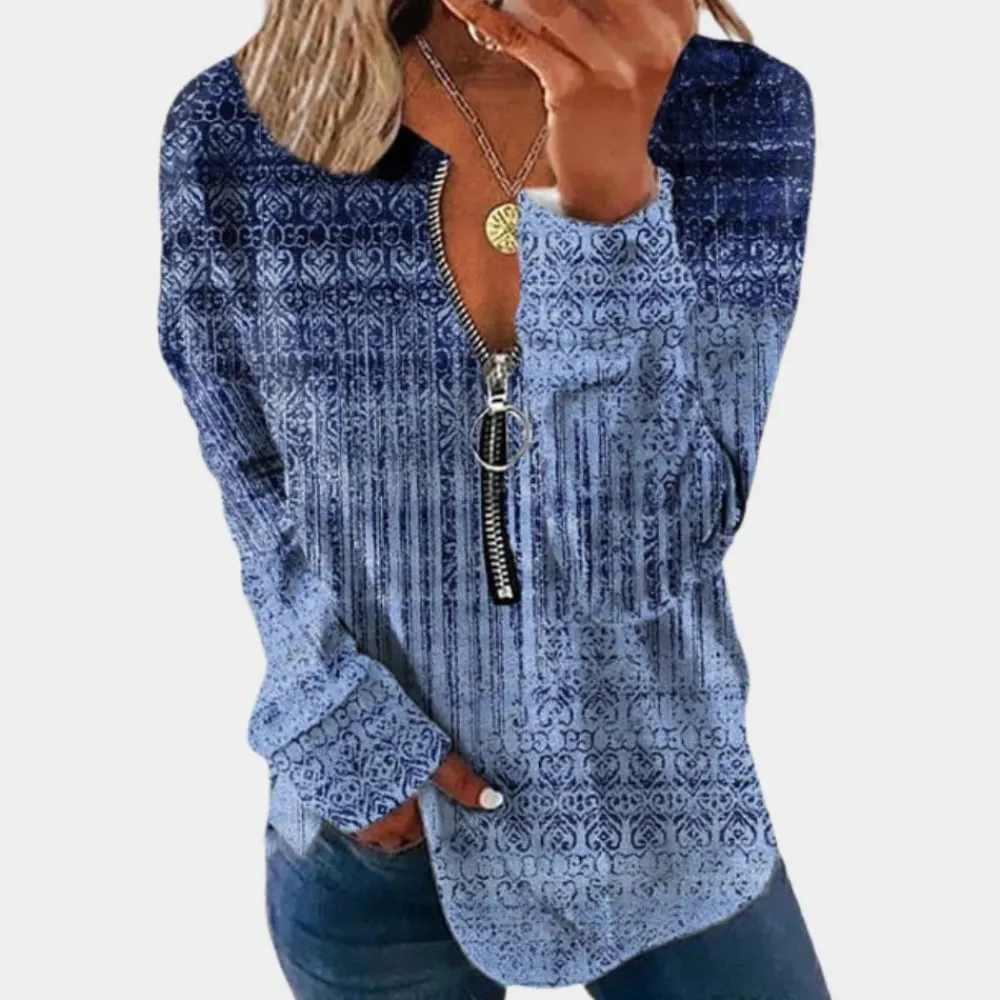 Truien & Vesten Dames*Damestrui met vintageprint voor de zomer