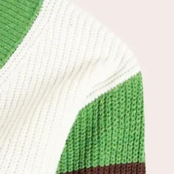 Truien & Vesten Heren*Damianos - Stijlvol gebreid herenvest met kleurvlakken voor de zomer Groen