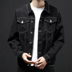 Jassen Heren*Darcio - Denim zomerjas voor heren met trendy look Zwart
