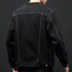 Jassen Heren*Darcio - Denim zomerjas voor heren met trendy look Zwart