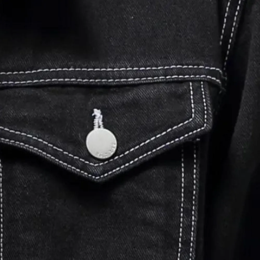 Jassen Heren*Darcio - Denim zomerjas voor heren met trendy look Zwart