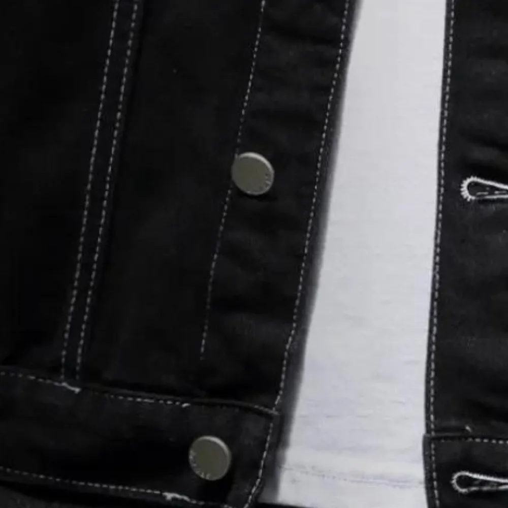 Jassen Heren*Darcio - Denim zomerjas voor heren met trendy look Zwart