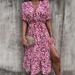 Jurken & Jumpsuits Dames*DARIA - Zomerse casual jurk met split