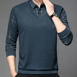 Shirts Heren*DELFIN - Klassiek Zomer T Shirt voor Heren Blauw