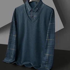 Shirts Heren*DELFIN - Klassiek Zomer T Shirt voor Heren Blauw