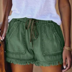 Broeken & Rokken Dames*Delfine - Moeiteloze zomerstijl damesshort met steekzakken