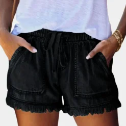 Broeken & Rokken Dames*Delfine - Moeiteloze zomerstijl damesshort met steekzakken