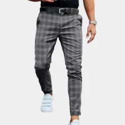 Broeken Heren*Delmore - Luchtige geruite herenbroek voor de zomer