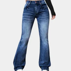 Broeken & Rokken Dames*Delphine - Luchtige uitlopende damesbroek met hoge taille voor de zomer