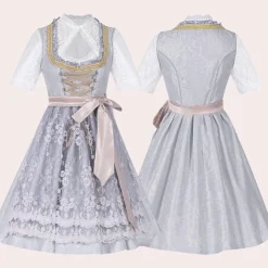 Jurken & Jumpsuits Dames*Demetra - Zomerse Oktoberfest Jurk voor Dames Grijs