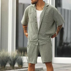 Sets Heren*DEMETRIO - Stijlvolle zomerset voor de zomer Grijsgroen