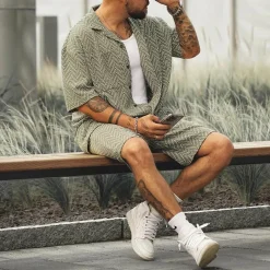 Sets Heren*DEMETRIO - Stijlvolle zomerset voor de zomer Grijsgroen