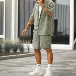 Sets Heren*DEMETRIO - Stijlvolle zomerset voor de zomer Grijsgroen